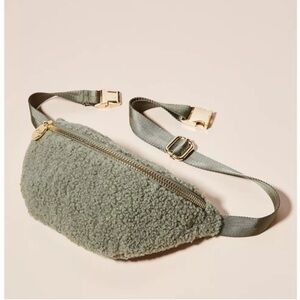 Stoney Clover Lane Sherpa Fleece Fanny Pack Belt Bag Moss Green